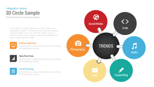 3D Circle Charts Infographics Template for PowerPoint & Keynote