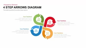 4 Step Arrows Diagram PowerPoint Template and Keynote Slide