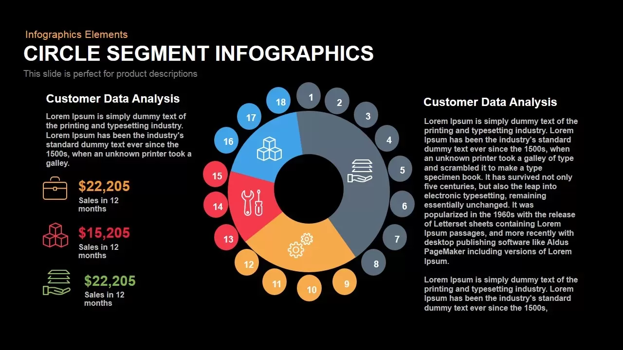 Circle Segment Infographics Powerpoint Keynote