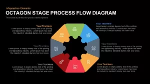 Octagon Stage Process Flow Diagram Template for PowerPoint