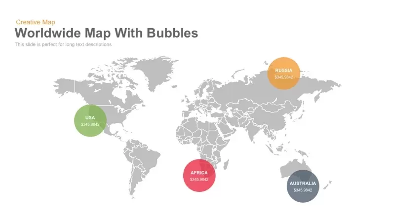 Worldwide Map With Bubbles