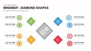 Mind map PowerPoint Template and Keynote Slide in Diamond Shape