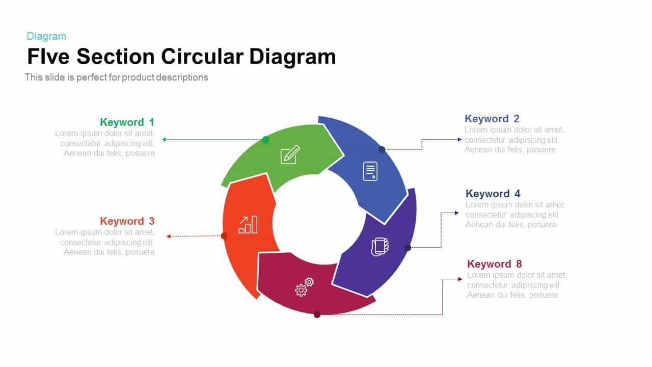 Five Section Circular Diagram