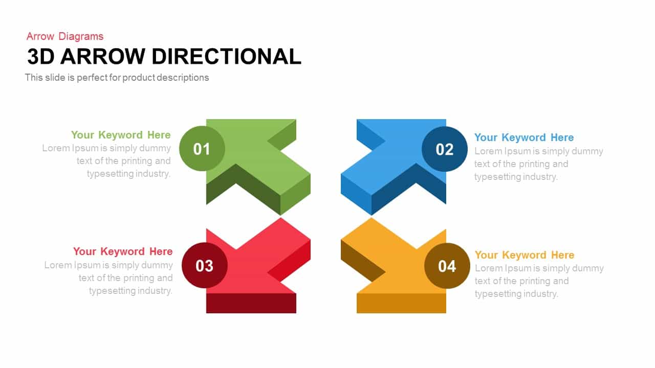 3D Arrow Directional Powerpoint and Keynote template