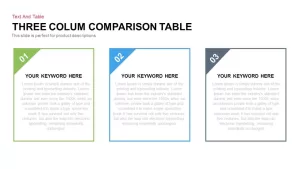 Three Column Comparison Table