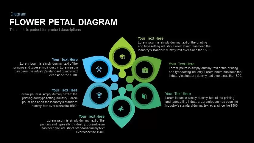 Flower Petal Diagram Powerpoint and Keynote template