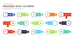 15 steps process flow PowerPoint template and keynote