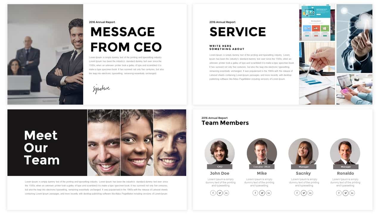 Corporate Annual Report Powerpoint and Keynote template