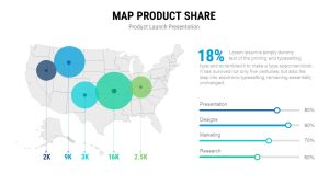 Product Launch PowerPoint Presentation Template and Keynote Map Product Share