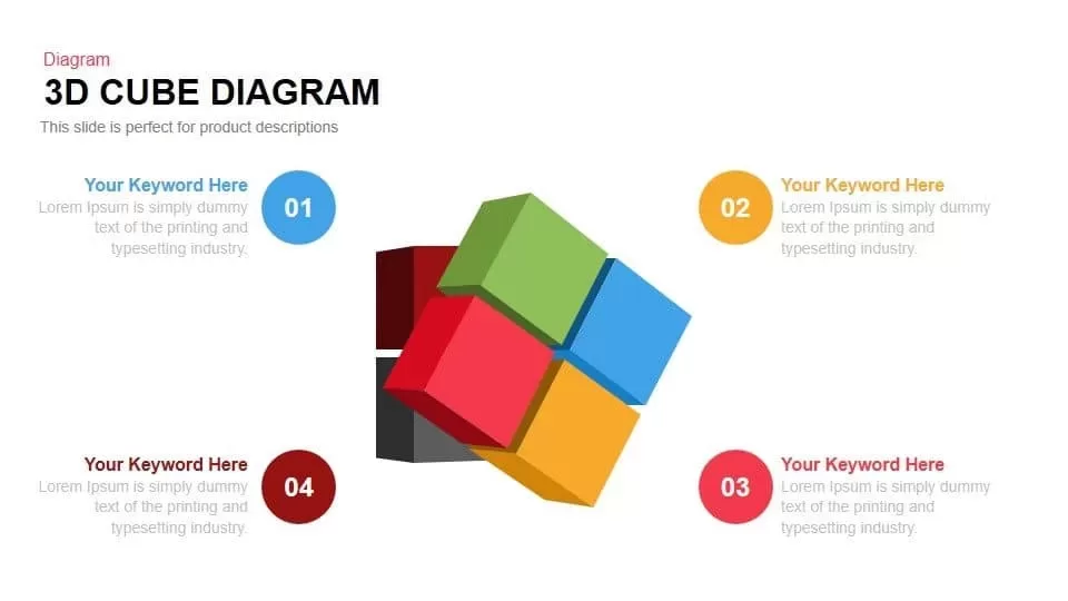 3d Cube Diagram Powerpoint and Keynote template