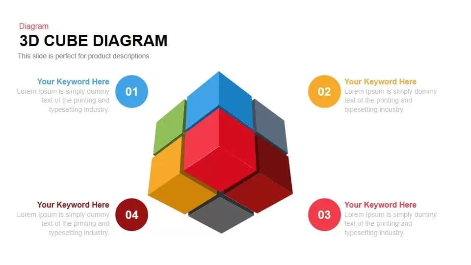 3d cube diagram PowerPoint template