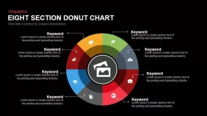 Eight Section Donut Chart Powerpoint and Keynote template