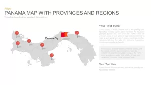 Panama Map With Provinces and Regions PowerPoint template