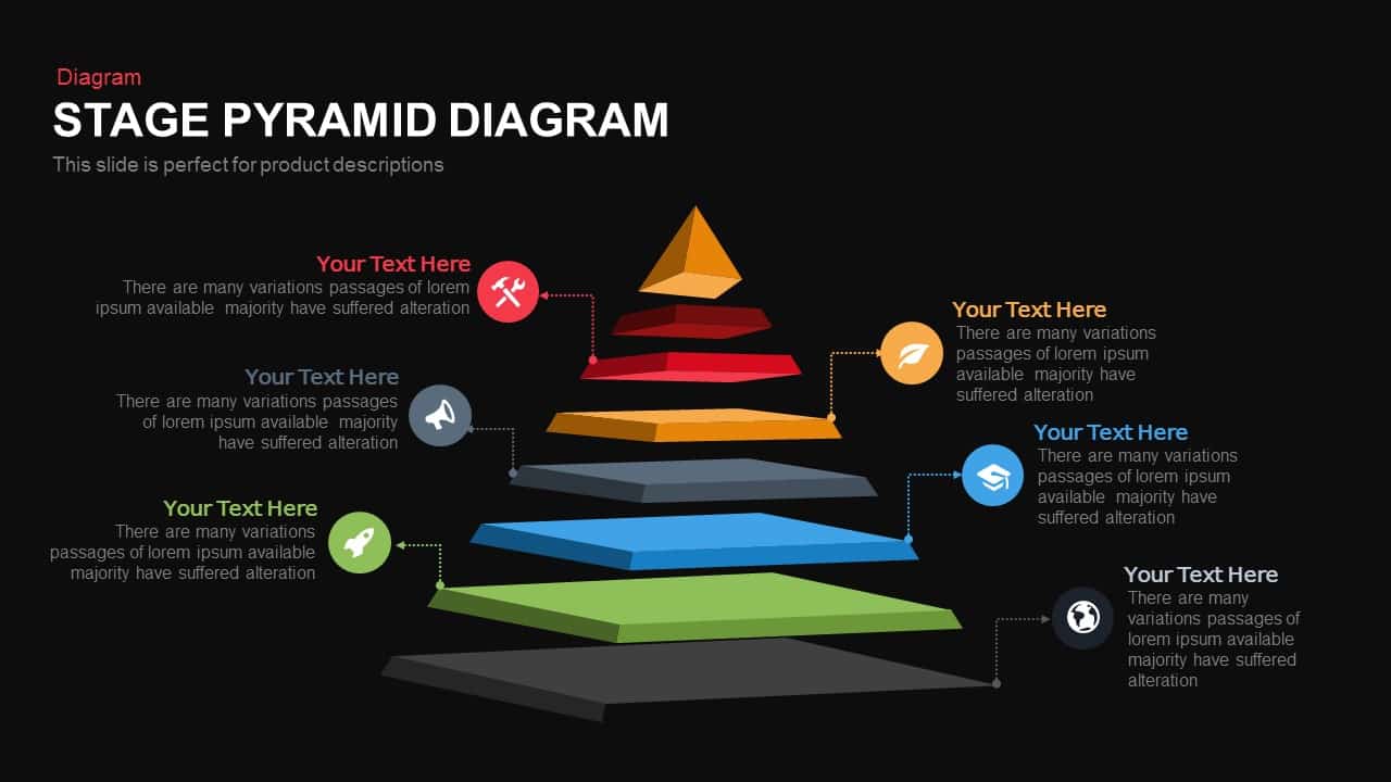 Stage Pyramid Diagram Powerpoint and Keynote template