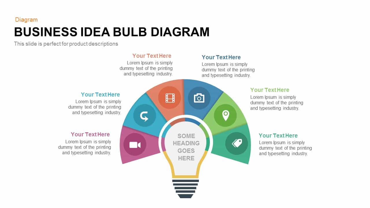 Business Idea Bulb Diagram Powerpoint and Keynote template