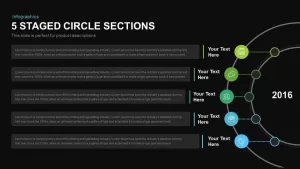 5 Staged Circle Sections Powerpoint and Keynote template