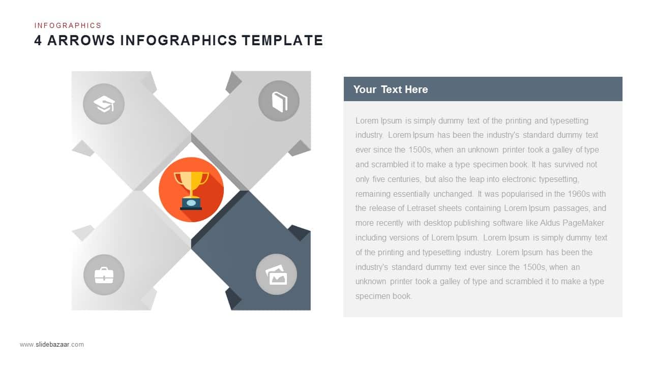 4 Arrows Infographics Powerpoint and Keynote template