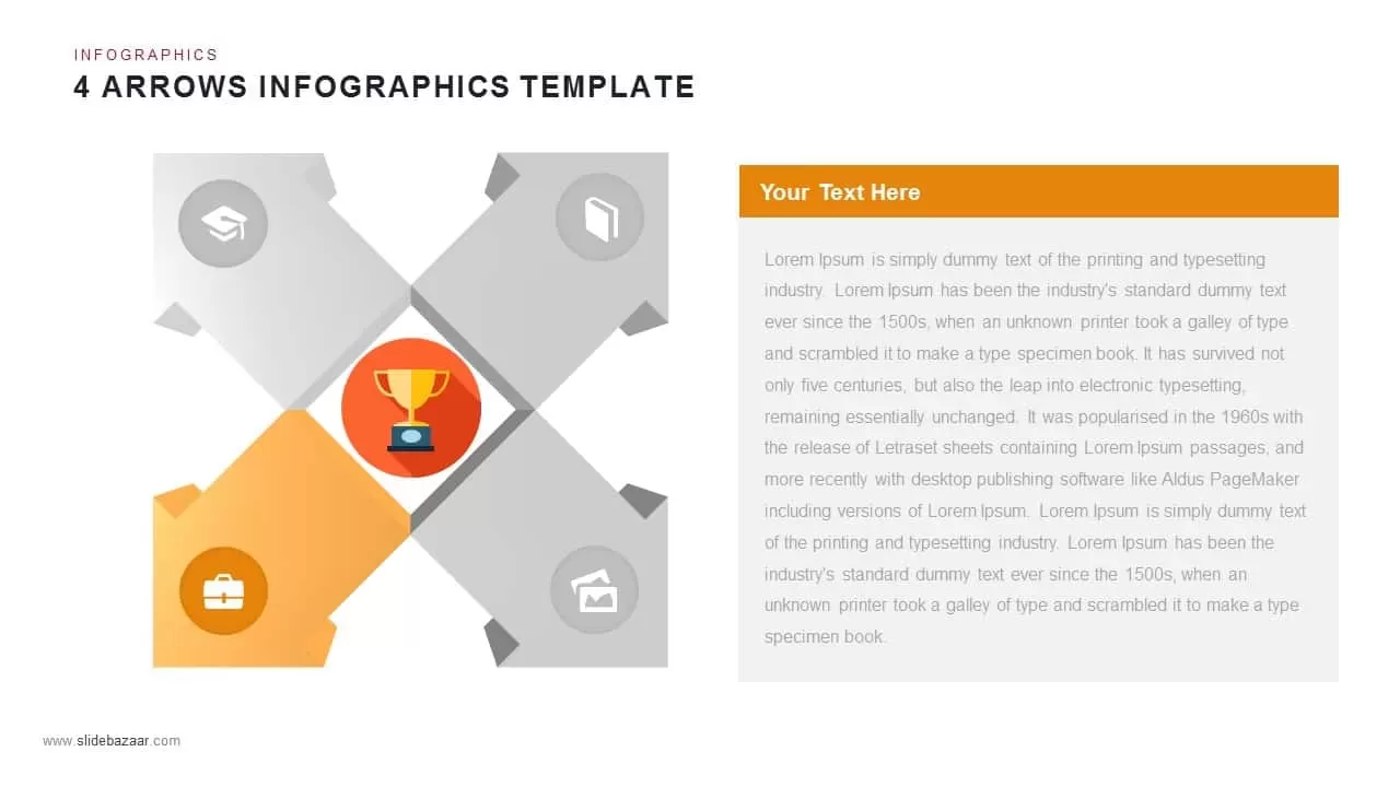 4 Arrows Infographics Powerpoint and Keynote template