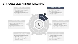 6 Processes Arrow Diagram Powerpoint and Keynote template