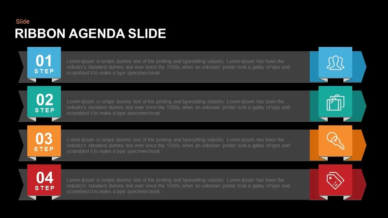 Ribbon Agenda Slide Powerpoint and Keynote template