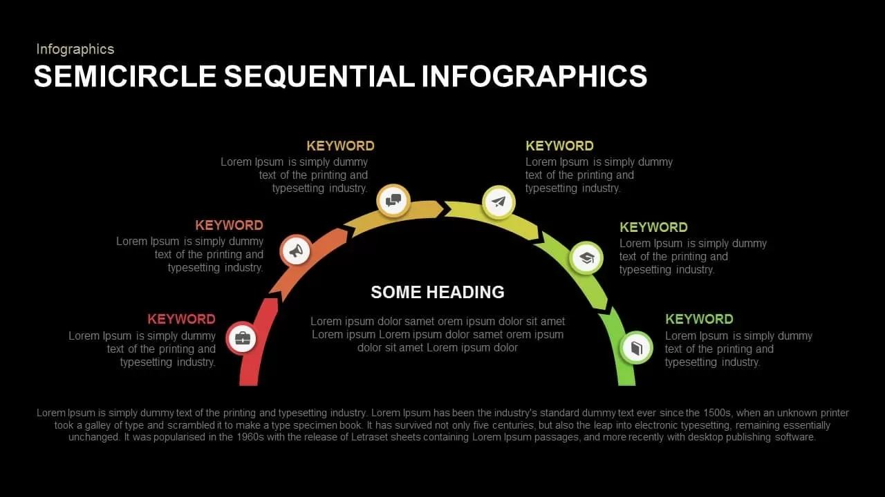 Semicircle Sequential Infographics Powerpoint and Keynote template