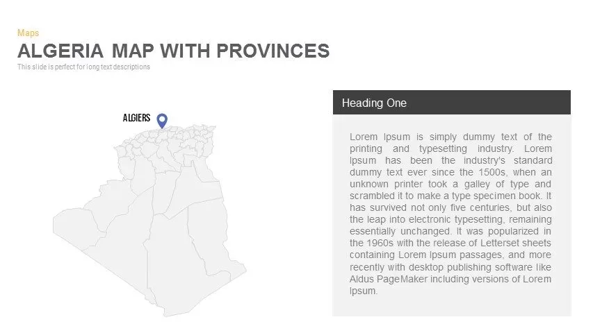 Algeria Map With provinces Powerpoint and Keynote template