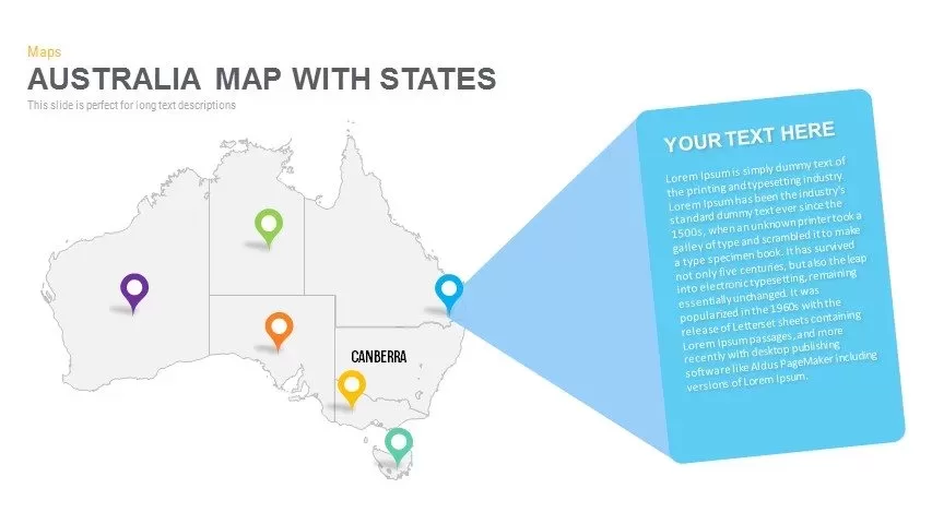 Australia Map With States Powerpoint and Keynote template