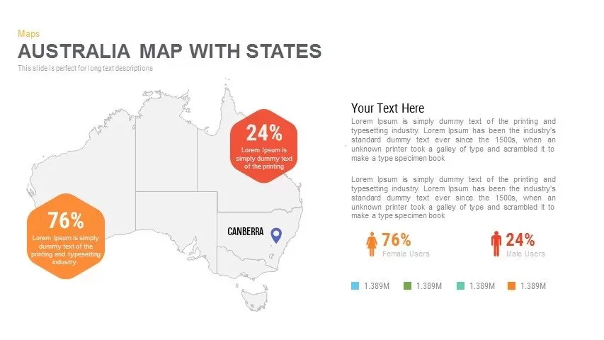 Australia Map With States Powerpoint and Keynote template