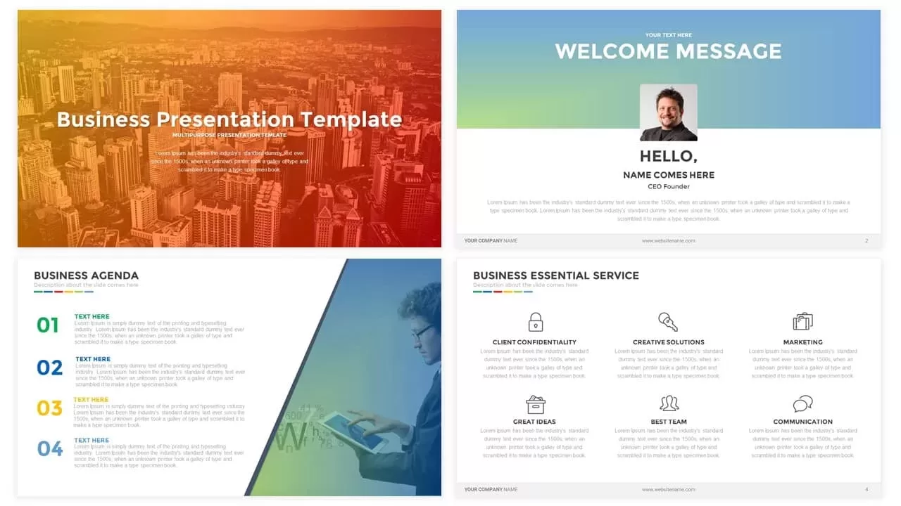 Business Presentation Powerpoint and Keynote template