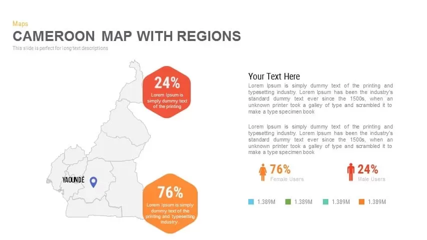 Cameroon Map With regions Powerpoint and Keynote template