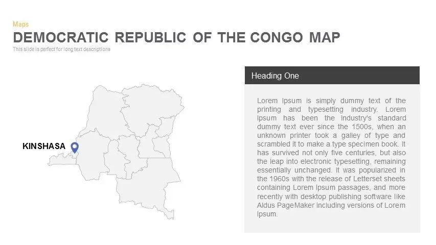 Democratic Republic of the Congo Map Powerpoint and Keynote template