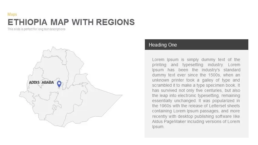 Ethiopia Map With regions Powerpoint and Keynote template