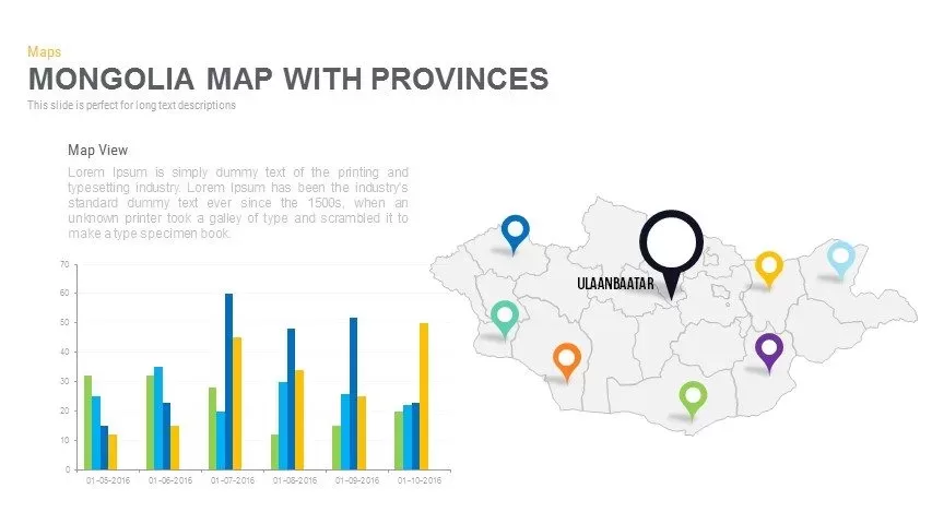 Mongolia Map With provinces Powerpoint and Keynote template