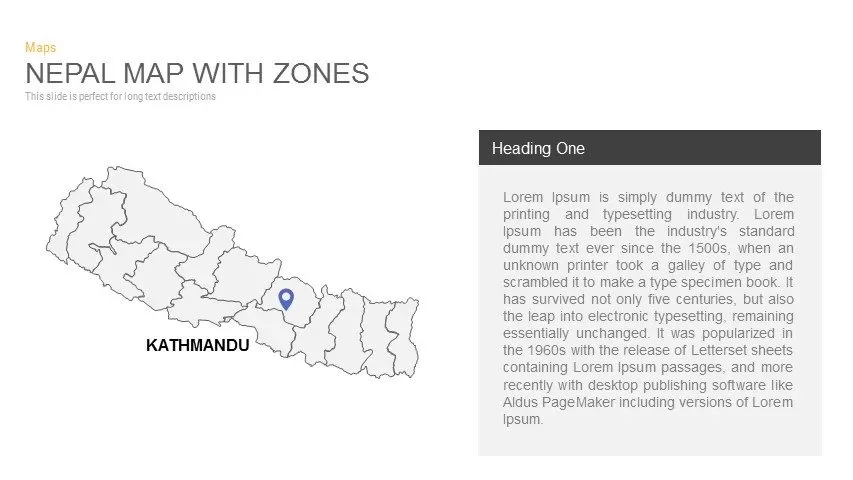 Nepal Map With zones Powerpoint and Keynote template