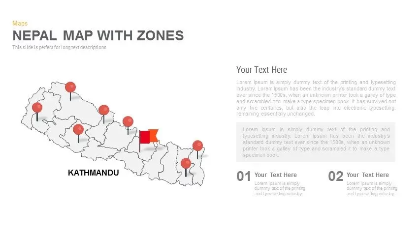 Nepal Map With zones Powerpoint and Keynote template