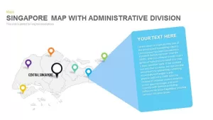 Singapore Map With Administrative Division Powerpoint and Keynote template