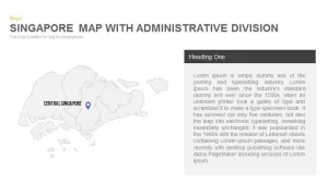 Singapore Map With Administrative Division Powerpoint and Keynote template