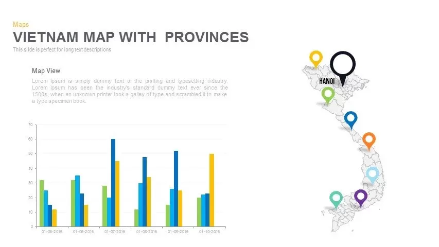 Vietnam Map With provinces Powerpoint and Keynote template