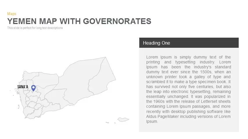 Yemen Map With governorates Powerpoint and Keynote template