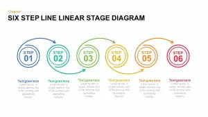 Six Step Line Linear Stage Diagram Powerpoint and Keynote 1