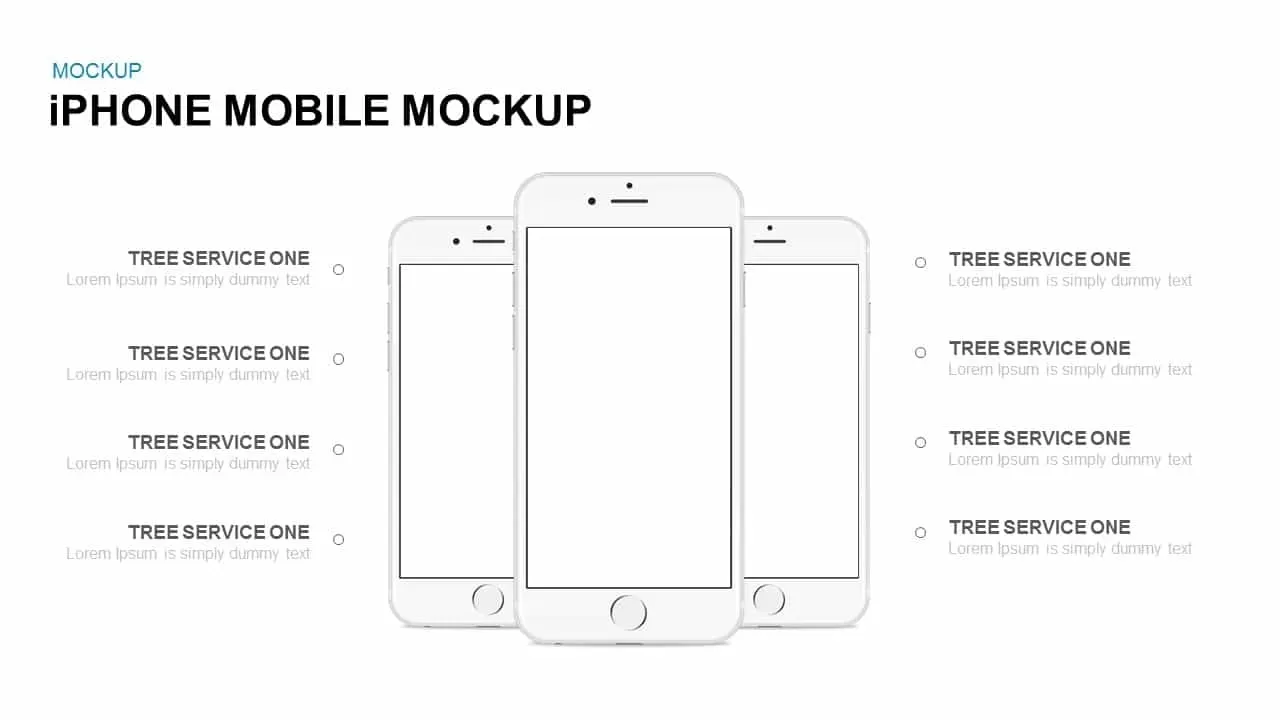 iPhone mobile mockup Powerpoint and Keynote template