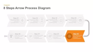 8 steps arrow flow powerpoint template