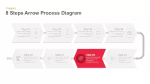 8 steps arrow flow powerpoint template