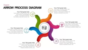 arrow process diagram PowerPoint template and keynote