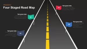 4 Staged roadmap Powerpoint template and keynote