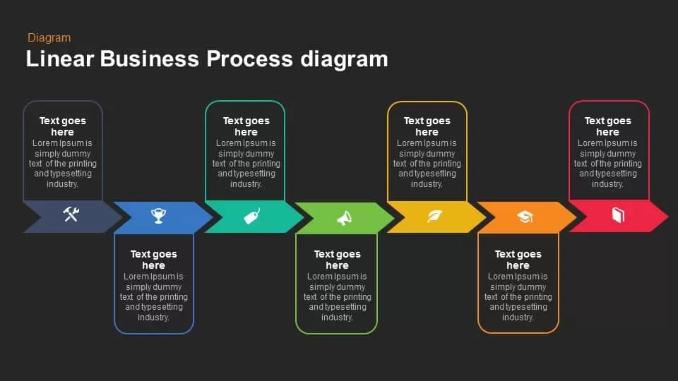 Linear business process diagram powerpoint keynote