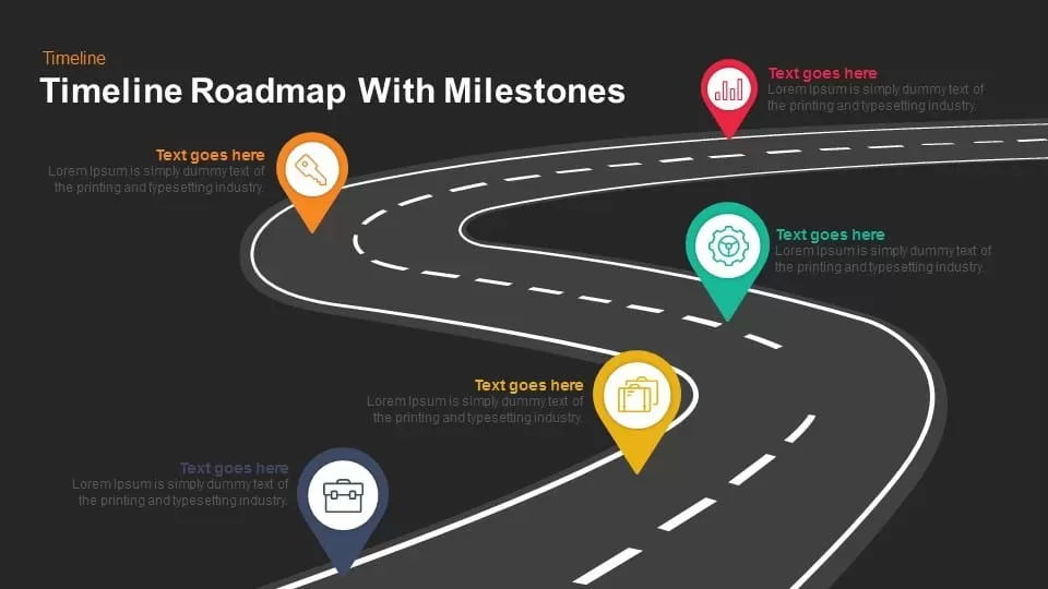 Animated Timeline roadmap with milestones PowerPoint template and keynote for Presentation