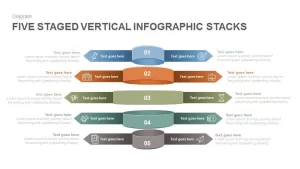 Five Staged Vertical Infographic Stacks Powerpoint and Keynote Template