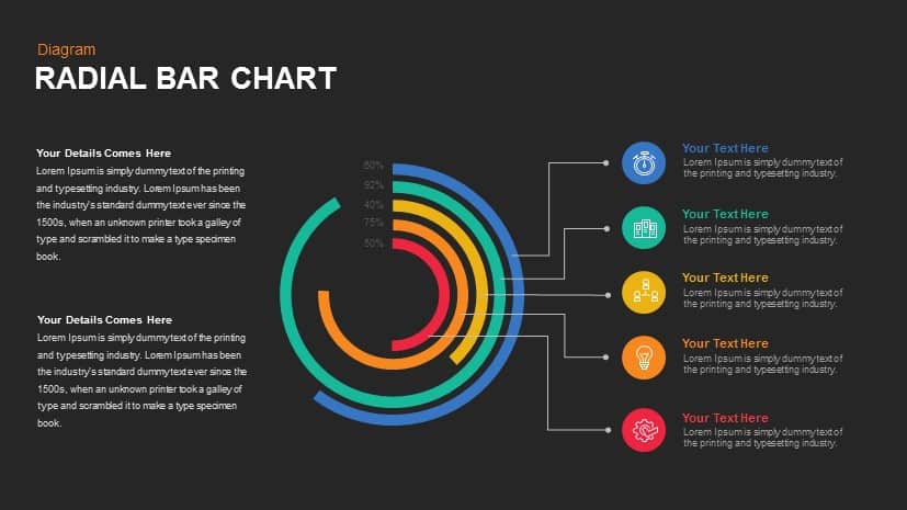 Radial Bar Chart Powerpoint template