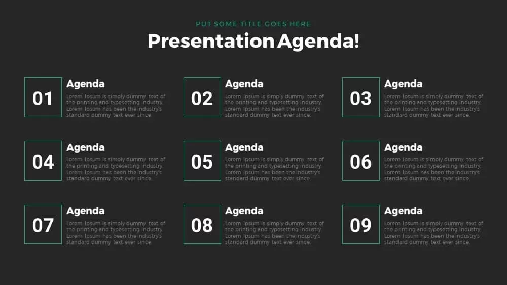 presentation agenda